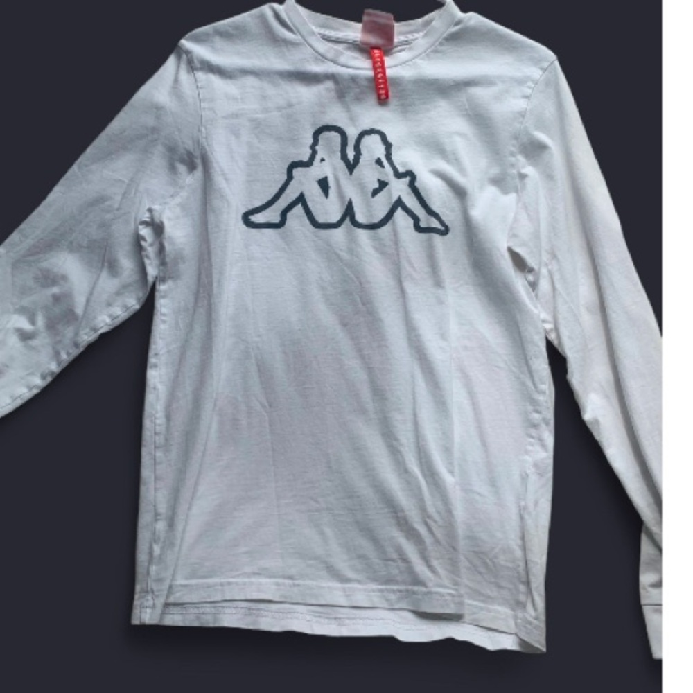 Kappa White Long Sleeve Tee with Signature Logo
